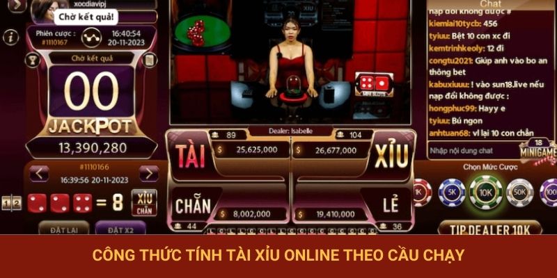 Công thức tính tài xỉu online theo cầu chạy